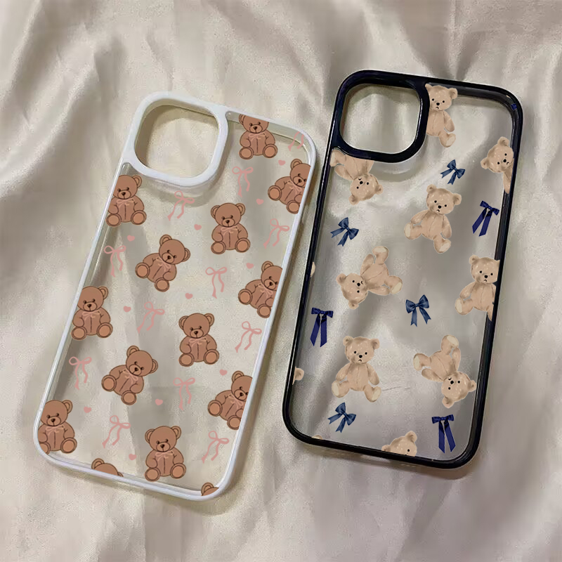 Samsung Galaxy A55 - Cute Teddy Bear Bowknot Phone Case