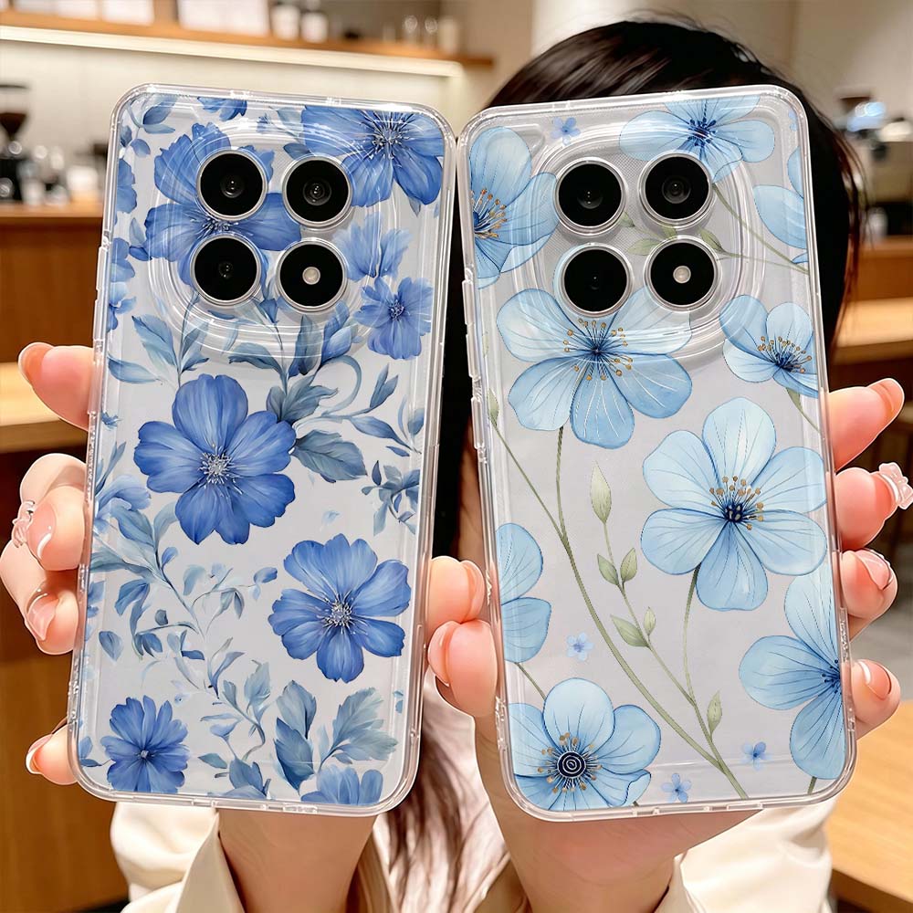 Blue Watercolor Floral Pattern - Xiaomi Poco X6 ulasan dan harga
