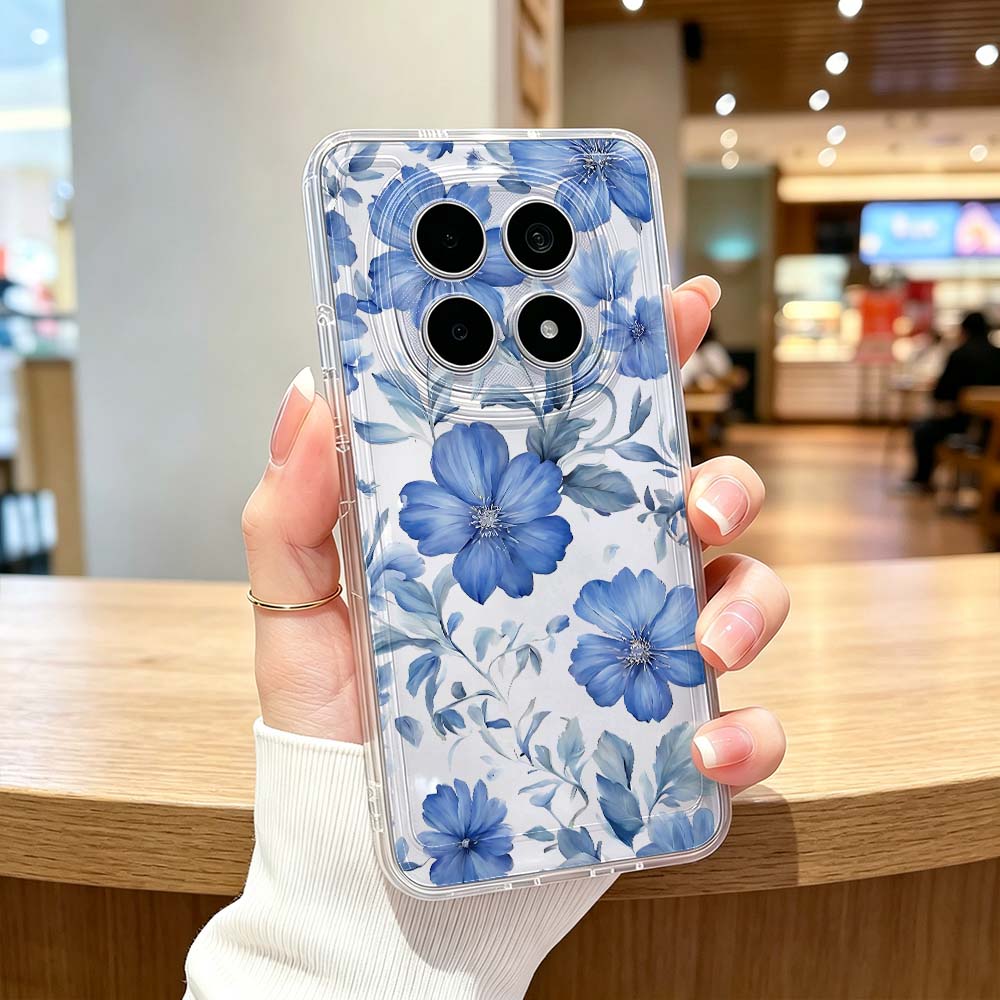 Blue Watercolor Floral Pattern - Xiaomi Poco X6 ulasan dan harga
