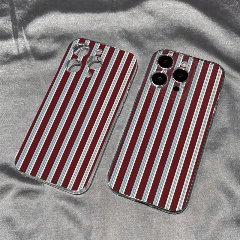 Burgundy Blue Striped Pattern  - Apple Iphone 15 Pro Max ulasan dan harga