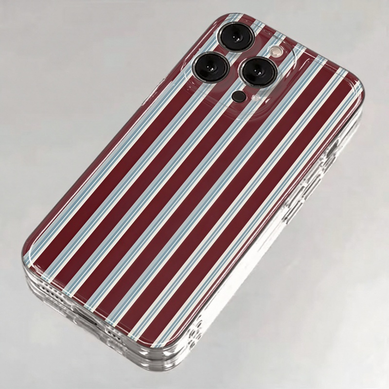 Burgundy Blue Striped Pattern  - Apple Iphone 15 Pro Max ulasan dan harga