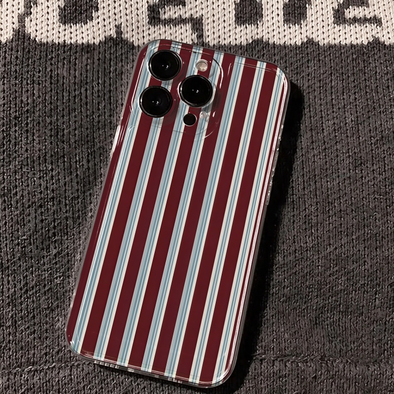 Burgundy Blue Striped Pattern  - Apple Iphone 15 Pro Max ulasan dan harga